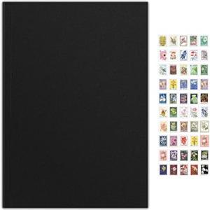 LIMEQKI A5 Taccuino con 50 Adesivi Fogliari, Agenda Personalizzata con 128 Foto/256 Pagine 80 GSM per Diario, Studio, Viaggi, Disegni, Schizzi, Gratitudine (Nero)