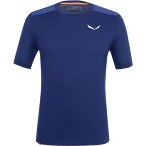 SALEWA Agner Am M T-Shirt Uomo - Maglietta in Lana Merino e Tencel™ per Trekking e Sport, Elettrico, Taglie S-XXL