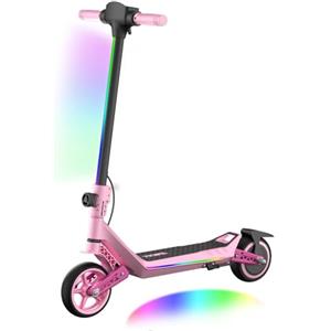 E-RIDES Monopattino Elettrico per Ragazzi U8 Fuoristrada - Doppia Sospensione - 16km/h Max, 10km Autonomia - Pieghevole e Leggero (6.7kg) - Motore 110W - Per Bambini 8-16 Anni (Rosa)