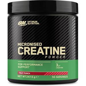 Optimum Nutrition Creatina Micronizzata in Polvere, Gusto Fruit Punch, 247.5g, 55 Porzioni
