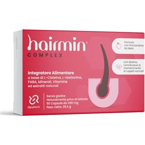 DIGI-PHARM Biotina integratori per capelli Vitamine Anticaduta e Crescita per Capelli Donna Uomo con L-Cisteina L-Metionina PABA Minerali Vitamine B5 e B6 estratti naturali di Miglio e Mela Annurca Made in Italy