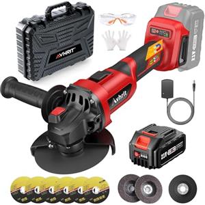 Avhrit Smerigliatrice Angolare a Batteria da 125 mm, 21V Senza Spazzole con 4000 mAh, Flex con Dischi da Taglio per Metalli