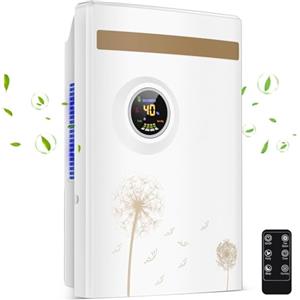finade Deumidificatore Casa 2200ML, Deumidificatore Portatile Muffa Silenzioso, Spegnimento Automatico, Sbrinamento Automatico,Timer, Purificazione UV, con Telecomando per Camera da Letto, Bagno, Ufficio