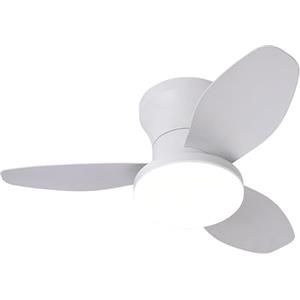 BEL AIR HOME - Ventilatore da soffitto TAURUS con motore DC e luce LED 24 W, 6 velocità dell'aria e 3 temperature di luce, telecomando incluso, (medio bianco)