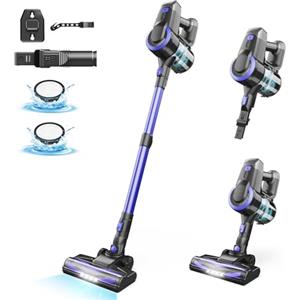 Ziaggnar Aspirapolvere Senza Fili, Scopa Elettrica Senza Fili ultraleggero 6 in 1, 55 minuti di autonomia, Anti-Avvolgimento, Aspirapolvere potente per Pavimenti/Tappeti/Peli Animali
