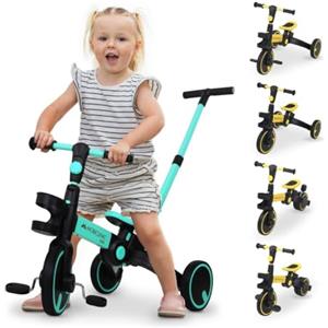 Mobiclinic® kids, Triciclo 5 in 1, Chase, Bicicletta evolutiva, 1-5 anni, Manico e sedile regolabili, Ultraleggero 3, Kg, Montaggio facile, Ruote antiforatura, Fino a 25, Porta bottiglia