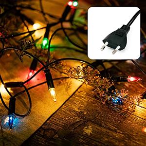 Hellum Pisello LED luci fiabesche da interno, luci fiabesche a corrente 220V colorate 35 LED illuminati 5,10m, cavo di alimentazione 2x1,5m, cavo verde di Natale per interno 577686