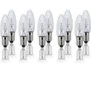 Hellum candele di ricambio per arco di candele, 10 pezzi ondulate per albero Natale luci fiabesche, esterni e interni con 15/16 bruciatori, E10/ 15V/ 2,5W/ 19 Lm 950052