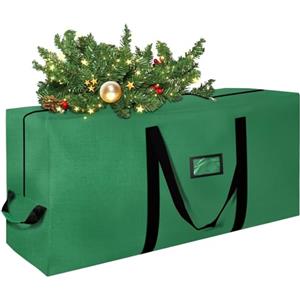 BOOPNEW Porta Albero Di Natale, Sacca per Albero di Natale in Tessuto Oxford 600D - Borsa Albero di Natale con Cerniera e Manici - Impermeabile Protegge da Polvere, Adatta Fino a 2,7 m Alberi, Verde Foresta