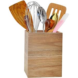 Eitida Porta posate in legno per utensili da cucina rustici, cucchiaio da coltello, spatola, cucchiaio per fessura, baguettes.Range coperto verticale, organizzatore di supporto per cucina,
