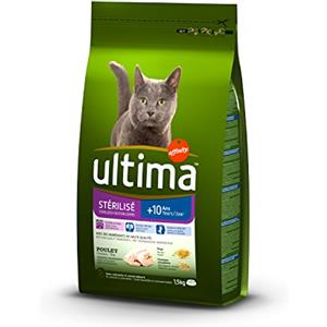 Ultima Crocchette per gatti sterilizzati senior + 10 anni, pollo 1,5 kg