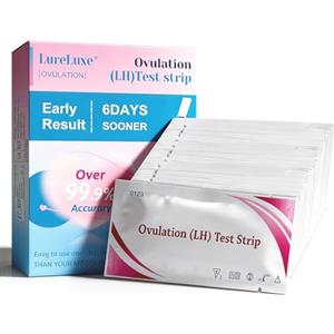 Uheltosly 50 Pezzi Affidabile Test di Ovulazione,Kit Monitoraggio Fertilità Donna,Test Kit Risultati Rapidi Rilevamento,Monitoraggio Attendibile del Ciclo e del Periodo Fertile