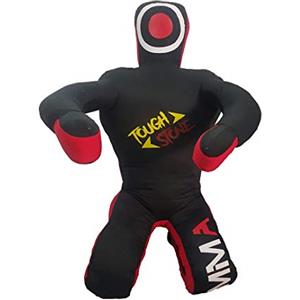 Tough Stone Grappling Dummy BJJ Wrestling - Sacco da boxe per MMA Brasiliano, Jiu Jitsu Judo, Karate, per lanciare e lanciare manichino (tela nera, 119,4 cm)