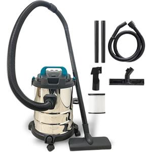 TANIASHOP Bidone Aspirapolvere Aspiratutto Solidi e Liquidi 20L Funzione Soffiante 1000W 16Kpa Secco e a umido Contenitore in Acciaio inox con e senza sacchetto Filtro HEPA con Ruote Facile da Spostare