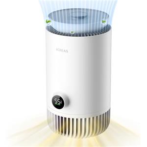 xCREAS Purificatore d'Aria con Umidificatore 2-in-1 | Filtro HEPA + Tecnologia Evaporativa | Ultra Silenzioso (23dB) | Serbatoio 0,8L | Ideale Camera da Letto | Design Compatto & Risparmio Energetico