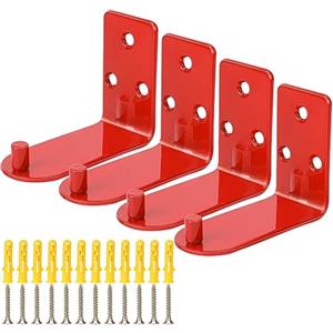 KALIONE Porta Estintore, 4 Porta Estintore, Ganci a Parete Per Estintore, Porta Estintore Universale per Estintori Fino a 9 kg, Porta Estintore Per Montaggio a Parete, Adatto Per Scuole, Uffici (Rosso)