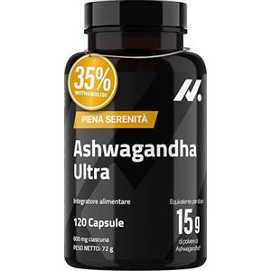 Nyvos Ashwagandha Shoden Ultra® 35% di withanolidi - 15.000 mg equivalenti | 7x più concentrata rispetto all'Ashwagandha KSM-66 | Supporto alla concentrazione, al sonno profondo e all'energia | 120 capsule