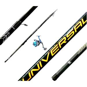 Pescasubito.com Combo Pesca Bolognese Canna Carbonio 4 Metri Mulinello e Filo Mare Lago Fiume