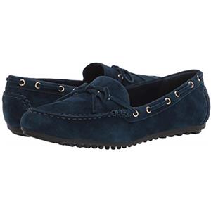 Bella Vita Womens Flat Loafer, Navy Suede Leather, 7.5 US