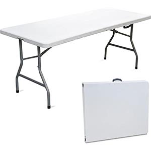 BAKAJI Tavolo da Giardino Rettangolare Pieghevole 183x76x72 cm in polietilene Gambe in Acciaio Verniciato Estremamente Robusto e Solido