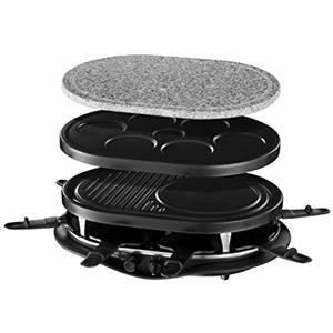 Russell Hobbs 21000-56 Bistecchiera, Piastre Pietra e Metallo, 1200 Watt, Nero