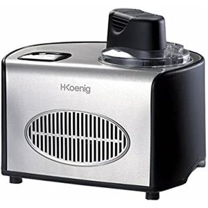 H.Koenig Gelatiera professionale HF250, Gelatiera elettrica 1,5L, refrigerazione, funzione mantenimento del freddo, preparazione rapida, compressore, capiente,150 W - Yogurt gelato, sorbetto e gelato