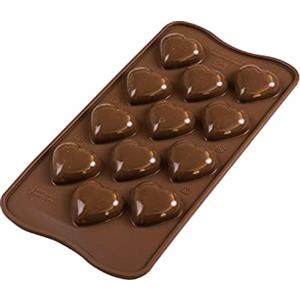 silikomart | SCG48 Stampo in Silicone per Cioccolatini MY LOVE, Antiaderente, 12 Cioccolatini, Confezione da 1 Stampo per Dolci, Easy Choc, 31 mm x 30 mm, h 15 mm, Volume 96 ml, Made in Italy