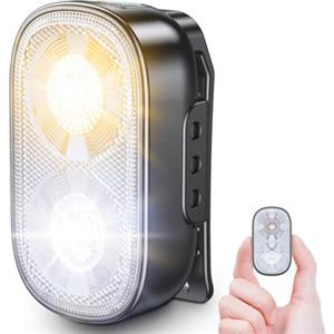 Glangeh 500LM Mini Torcia LED Ricaricabile con Clip, 10 Modalità Torcia Senza Mani con Spot e Floodlight, Batteria Longeva e Impermeabile IP65, EDC Torce per Lampada Frontale/Emergenze/Campeggio/Corsa