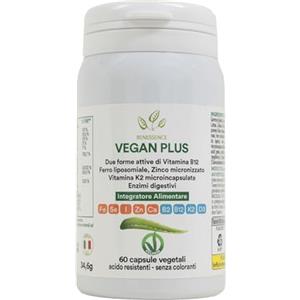 Benessence - Integratore utile per una dieta Vegana - Vitamine B12, B2, D3, K2, Ferro, Zinco, Calcio, Selenio, Iodio e Aloe Vera Bio - 60 capsule