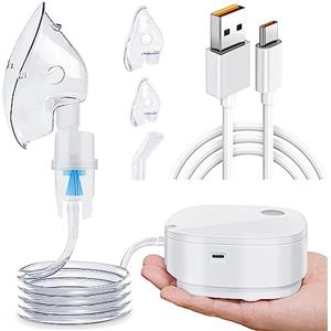 NEEMOSI Macchina Aerosol per Adulti e Bambini, Portatile Macchinetta Aereosol, Alimentazione DC 5V2A, Riduzione del 60% del Rumore del Motore, Formato Mini per Esterno e Viaggio