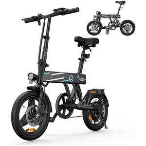 Finbike Bici Elettrica Pieghevole, 14 Bici Elettrica da 280.8 WH Batteria, Autonomia di 40 KM, Motore 250W, E-Bike per Adulti E Adolescente, Carga 150kg, 10/15/25KM/H, Pendolarismo Quotidiano