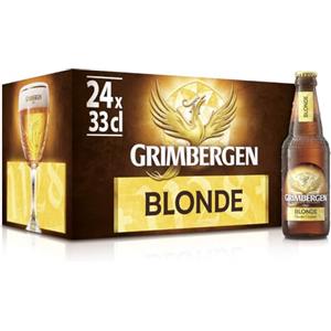 Grimbergen Blonde, Cassa con 24 Bottiglie da 33cl, Birra d'Abbazia Blonde Ale, Gusto Morbido e Fruttato, Gradazione Alcolica 6.7% Vol.