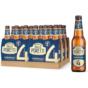 Birrificio Angelo Poretti Birra 4 Luppoli L'Originale, Cassa con 24 Bottiglie da 33cl, Birra Premium Lager a Bassa Fermentazione, Luppolata e Profumata, Gradazione Alcolica 5.0% Vol