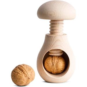Creative Home Schiaccianoci a Forma di Fungo in Legno Naturale | Schiaccianoci in Legnio di Faggio Naturale, Solido e Utile Schiaccianoci | Apre Dado con POCA Forza | Regalo per Bambini e Anziani