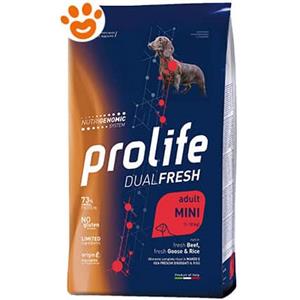 Prolife Dual Fresh Mini - Alimento Completo per Cani Adulti con Manzo Fresco, Oca Fresca e Riso - Formato 600gr