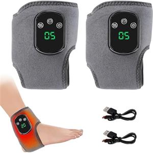 Ysislybin Massaggiatore Elettrico per Piedi 3 in 1, Massaggiatore per Caviglie, Cuscinetto Riscaldante Portatile per Piedi, Ricaricabile Tramite USB con 3 Modalità e 5 Livelli di Calore, per Uomini e Donne (2)