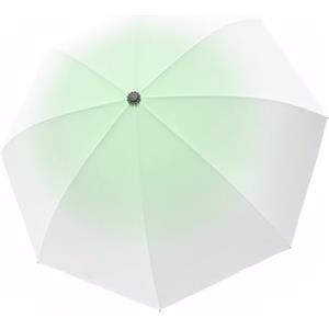 Meichoon Ombrello da viaggio con protezione UV UPF 50+, portatile, compatto, 8 costole, leggero, impermeabile e antivento, design elegante sfumato per le donne, per escursioni e zaino in spalla, Verde