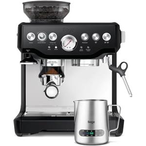 Sage - The Barista Express - Macchina Caffè Espresso con Macinacaffè a Cono Integrato (16 impostazioni), Pre-infusione a Bassa Pressione e Lancia Vapore Manuale per il Latte - Tartufo Nero