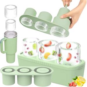 GAROMIA Stampo Ghiaccio per Stanley Cup 3 Stampi Silicone grandi cubetti di ghiaccio riutilizzabili con coperchio 20 30 40 oz Per Whisky Cocktail Bevande