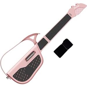 Generico Chitarra intelligente per adulti - senza corde con guida luminosa a LED | Chitarra elettrica portatile pieghevole con modalità accordo automatica incorporata per bambini, famiglia, studenti,