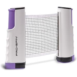 PRO-SPIN Gioca Ovunque Rete Ping Pong Portatile - Rete Pingpong da Tavolo Smontabile per Qualsiasi Tavolo Include Una Comoda Custodia (Viola)