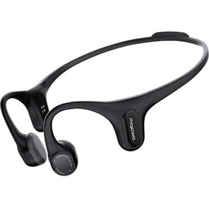 mojawa Aerra Cuffie Sportive a Conduzione Ossea, Open-Ear, Bluetooth 5.2, Impermeabili IP67, Microfono con Cancellazione del Rumore, per Corsa, Ciclismo, Escursioni, Palestra e Uso Quotidiano, Nero