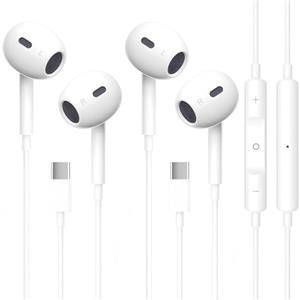 INTOBAS 2 Pack Cuffie USB C per iPhone 16/15 con Microfono, Hi-Fi Stereo Auricolari USB C con filo In-Ear Cuffie, Compatibile con iPhone 16/15/Plus/Pro/Pro Max