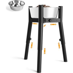 ADENGL Supporto rialzato per ciotole per cani di taglia media e grande, ciotola per cibo e acqua per animali domestici, supporto per ciotola per cibo per cani alto, regolabile in larghezza 17,8-27,2
