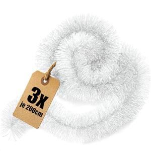 COM-FOUR® Ghirlanda natalizia da 600 cm - 3 ghirlande di abete da 200 cm per una perfetta decorazione natalizia - Decorazione natalizia per albero di Natale