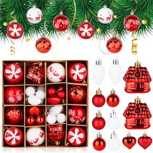 Timiyou Palline di Natale, 40pcs Decorazioni Albero di Natale Plastica per La Casa, Regali di Natale per Matrimoni, Fidanzamenti, Anniversari, Feste