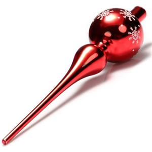 com-four® Top per Albero di Natale Lucido in Vero Vetro - Decorazione Natalizia, 28 cm