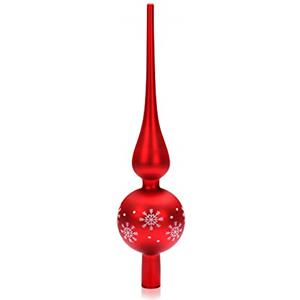 com-four Punta per albero di Natale, opaca, in vero vetro, per Natale, 28 cm