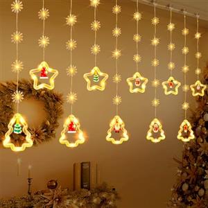 SIVQIKE Tenda Luminosa Interna 3x0,63M Tenda di Luci LED con 8 Modalità, Decorazione Natalizia USB per Finestre, Illuminazione Atmosferica per Feste e Interni, Bianco Caldo