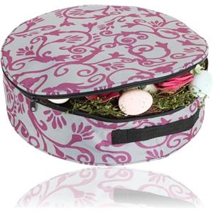 com-four® Borsa per ghirlande - Contenitore con Maniglia per Il Trasporto di Decorazioni Natalizie o ghirlande pasquali - Borsa per ghirlande (35 cm - Viola + Grigio)